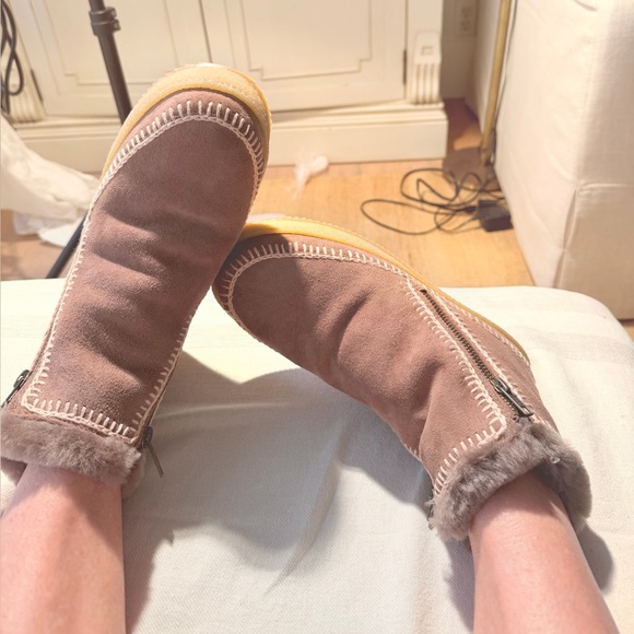 Free people NWT Laidback London Shearling setsu Camel suede Ankle Boot Best❤️🌈 - Picture 8 of 12